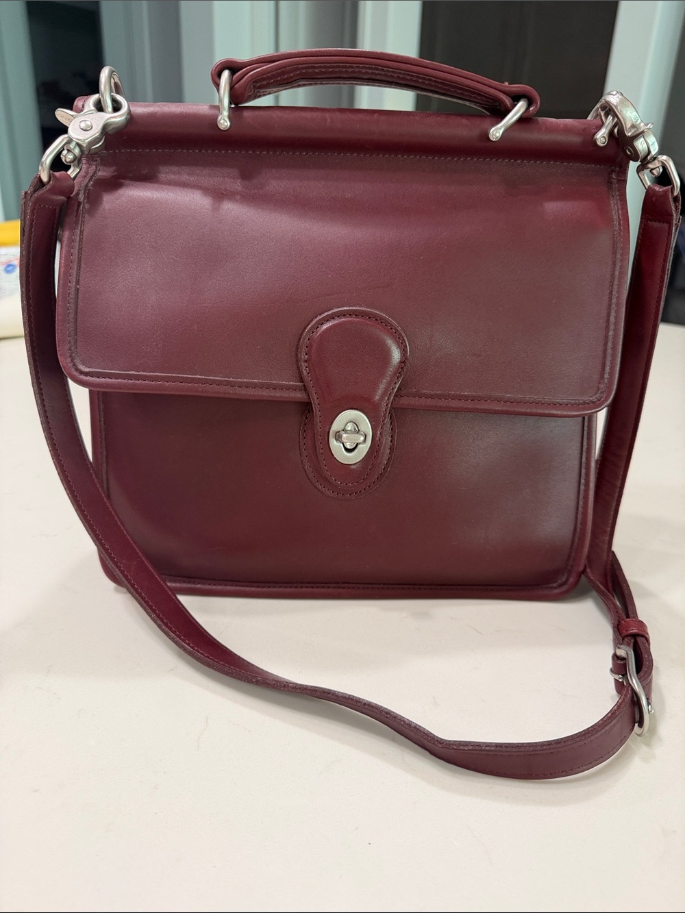 Vintage Coach Willis 90s Currant Burgundy made in USA - Picture 2 of 10